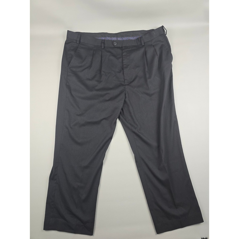 GS Mens Black Double Pleated Stretch Dress Pants Size 48 x 28